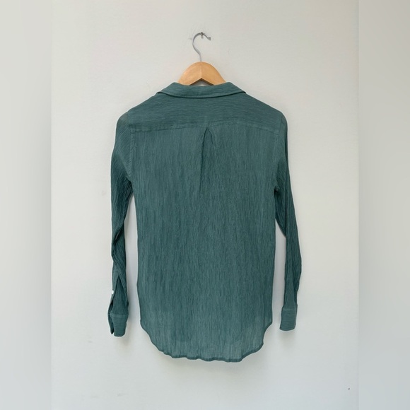 CLUB MONACO | crepe Claudia button up in teal | S - Picture 7 of 9